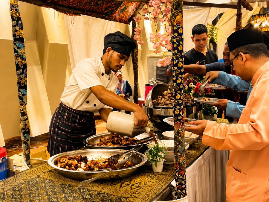 Beautifully arranged event hall catered by Joe Roast Lamb