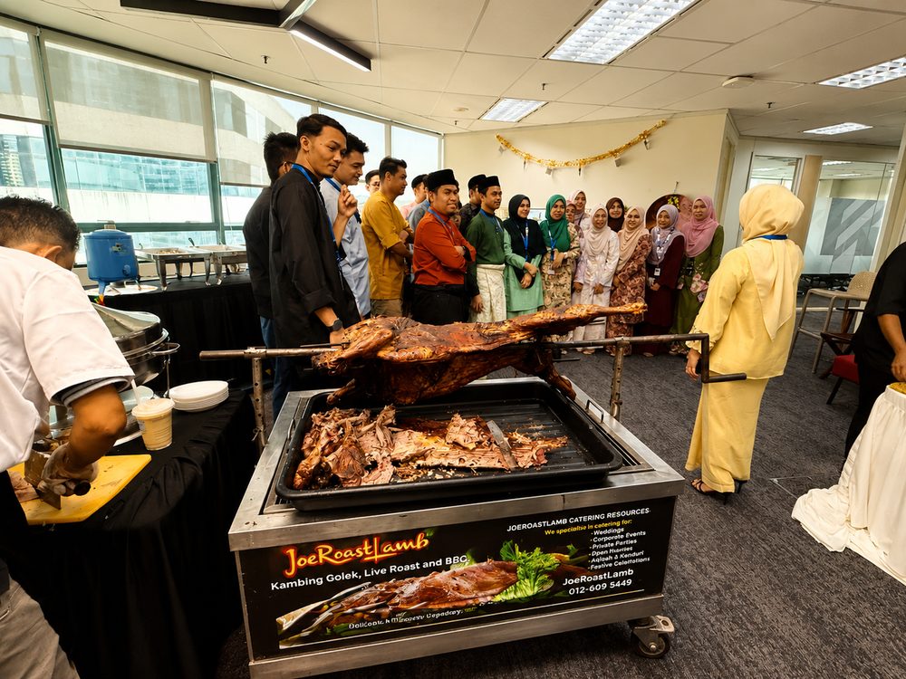Joe Roast Lamb buffet spread laid out at a corporate function